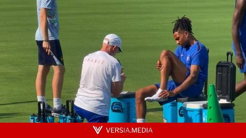 Francia se entrena a la hora del partido: 38 grados y Olise, atendido por unas ampollas
