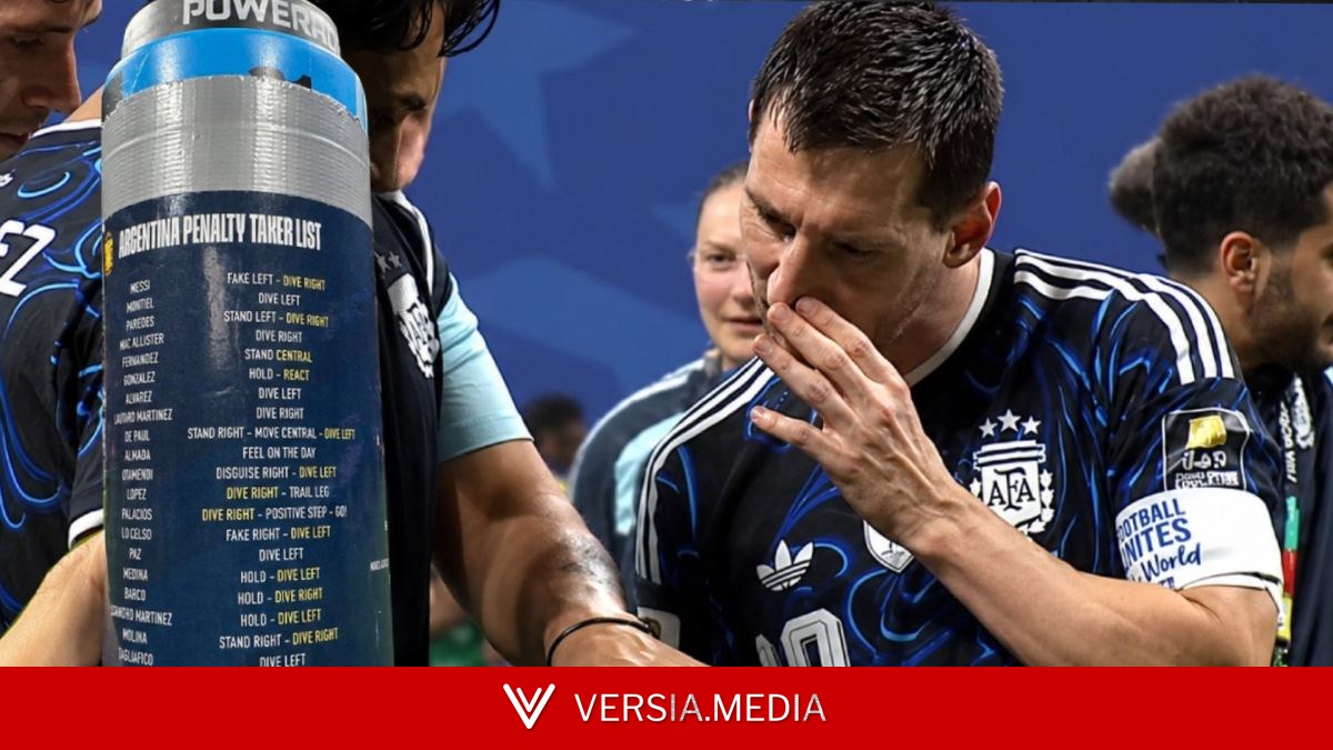 Argentina encuentra la 'chuleta' de Pickford para una posible tanda de penaltis... y ojo a la cara de Messi