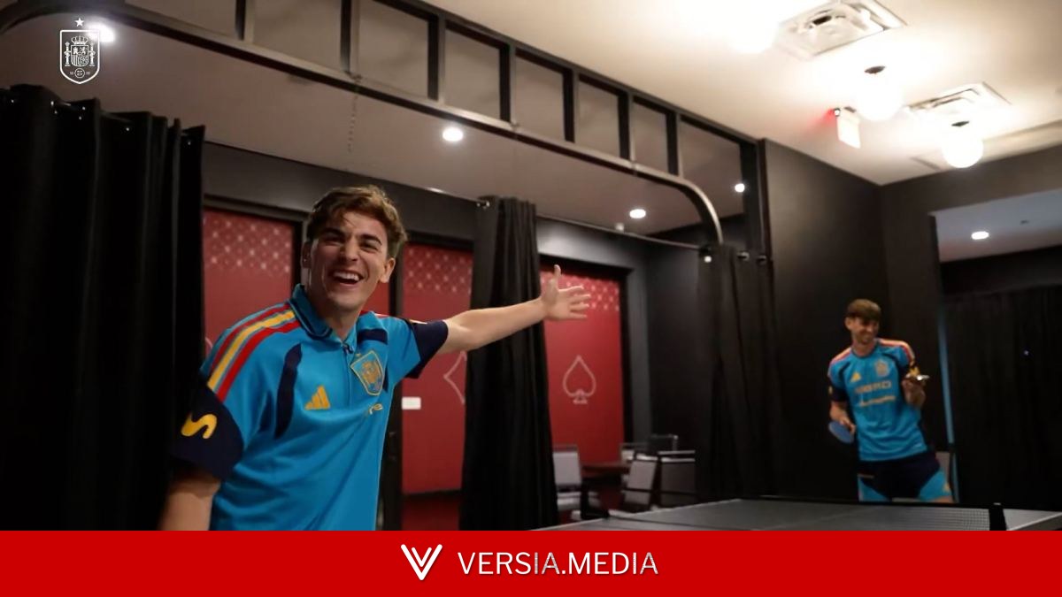 Gavi se 'pica' con Fabián... jugando al ping pong: "Eres un tramposo"