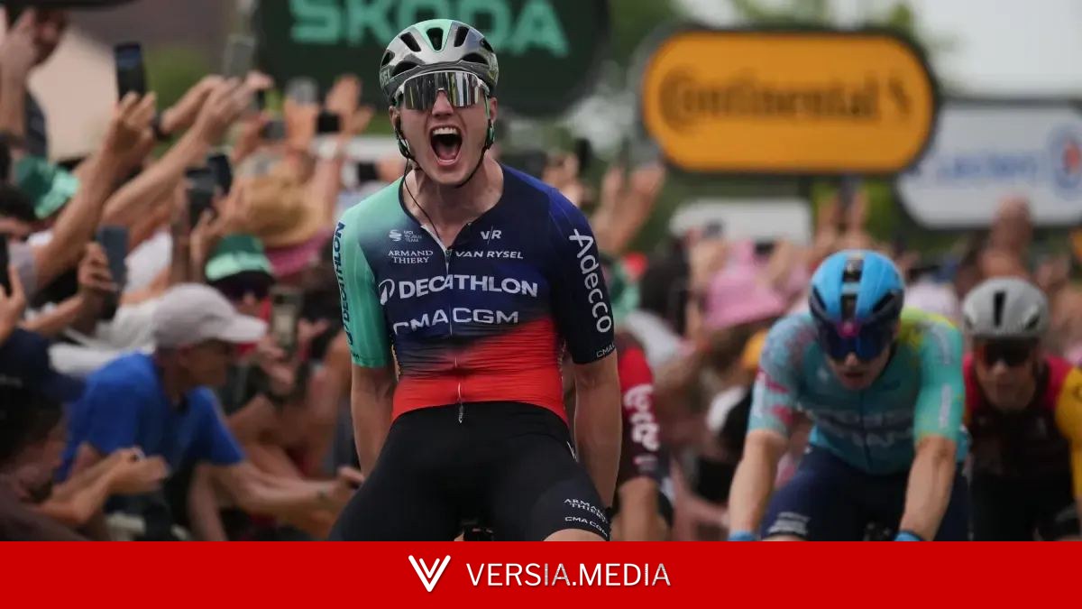 Olav Kooij reina en un primer sprint del Tour reducido tras una caída en la parte final
