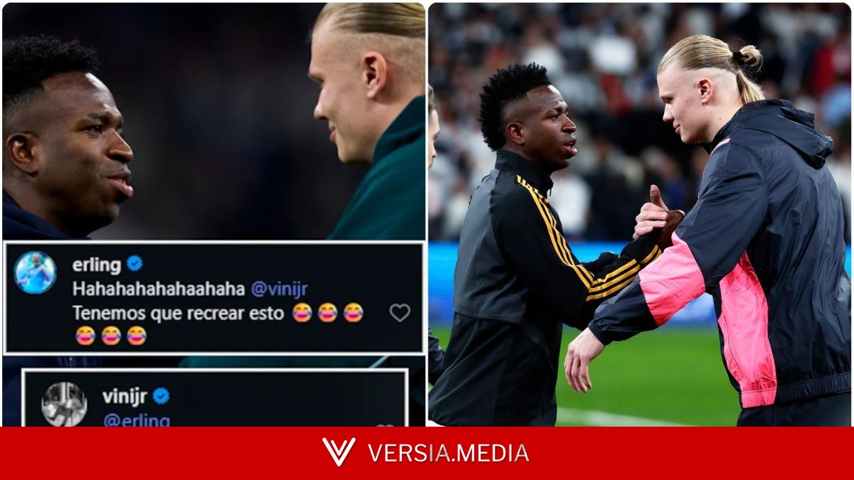 La viral interacción entre Vinicius y Haaland