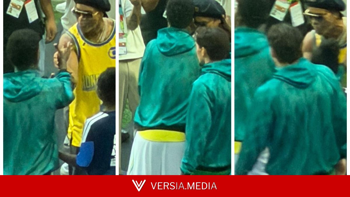 Ronaldinho-Vinicius, un abrazo muy especial