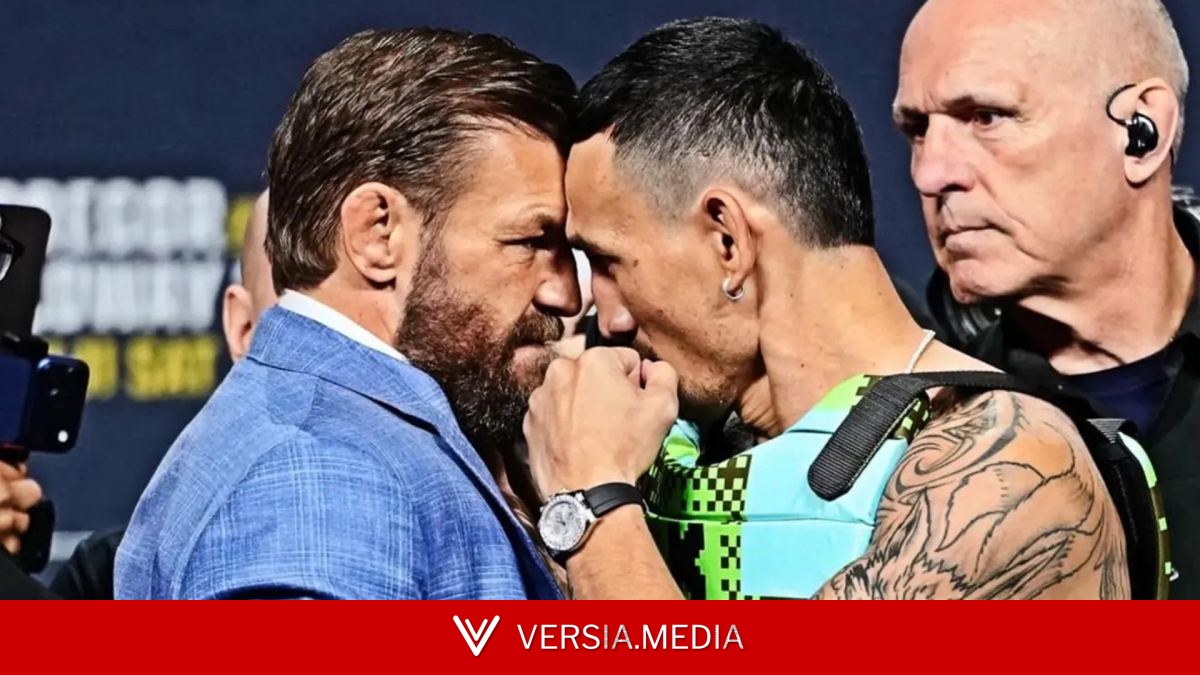 Así fue el tenso primer cara a cara de McGregor y Holloway antes del UFC 329