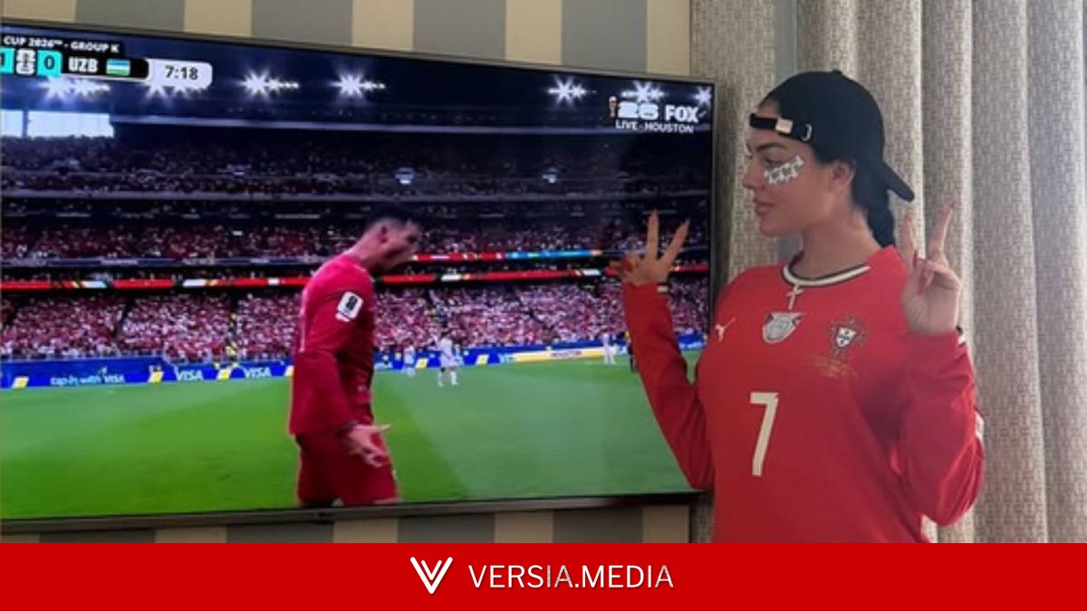 Georgina Rodríguez celebró con cuatro corazones los dos goles de Cristiano Ronaldo en el Mundial