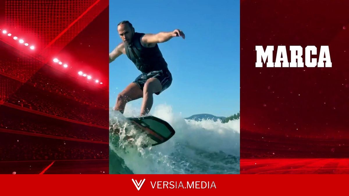 Checo Pérez vacila a Hamilton tras su último vídeo haciendo surf