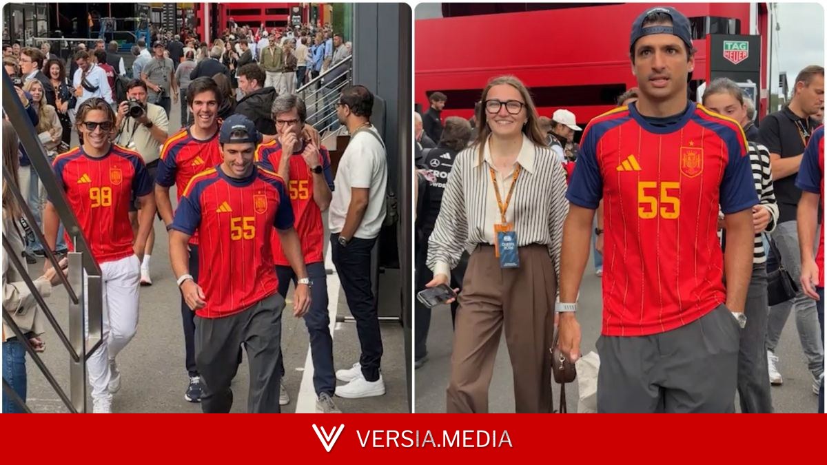 ¡Carlos Sainz se sube al barco! El piloto español llega al GP de Bélgica con la camiseta de La Roja