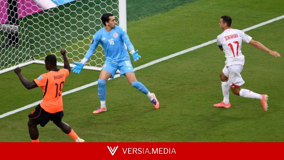 Gol de Skhiri (p.p.) (0-1) en el Túnez 1-3 Países Bajos